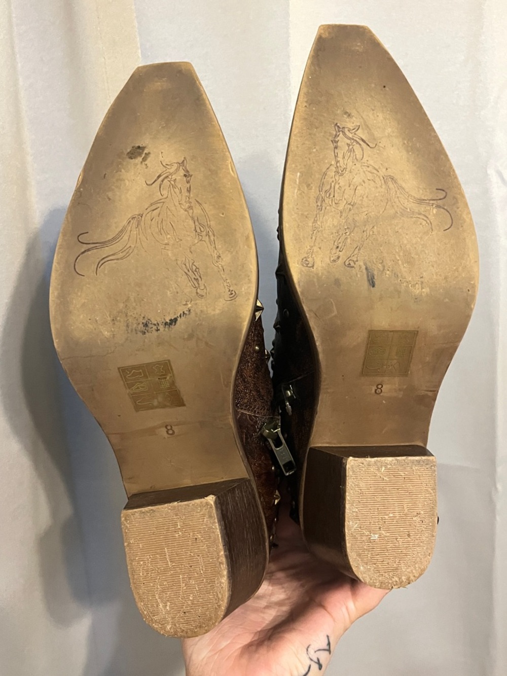 Myra Bag Brown Ankle Boots with Gold and Silver Star Accents - Picture 3 of 3